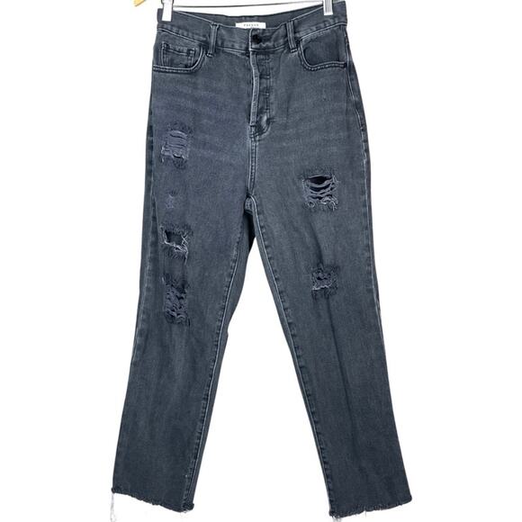 Pacsun High Rise Straight Jeans Distressed - Picture 1 of 9